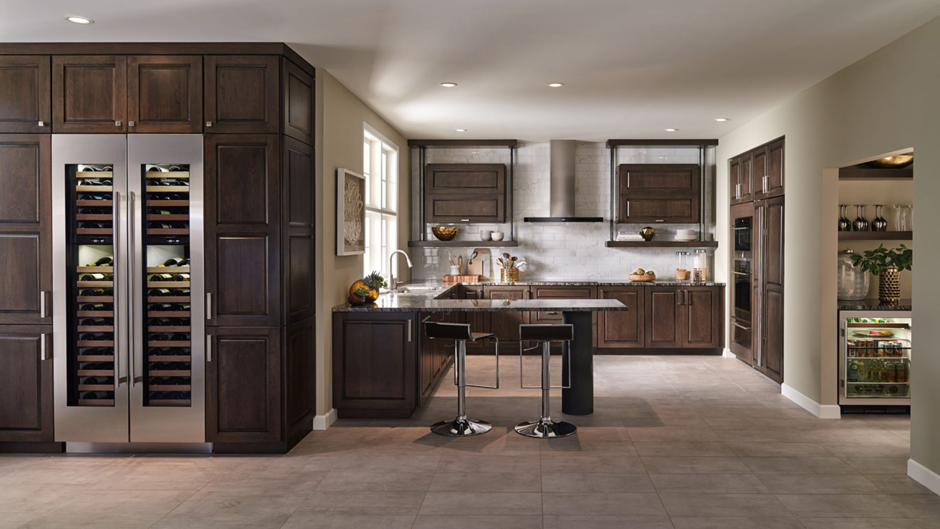 Walnut Kitchen with Integrated Appliances